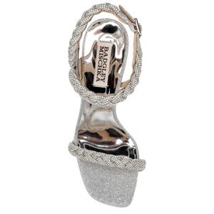 Badgley Mischka Fennel Braided Spool Heel Silver Metallic Size 8